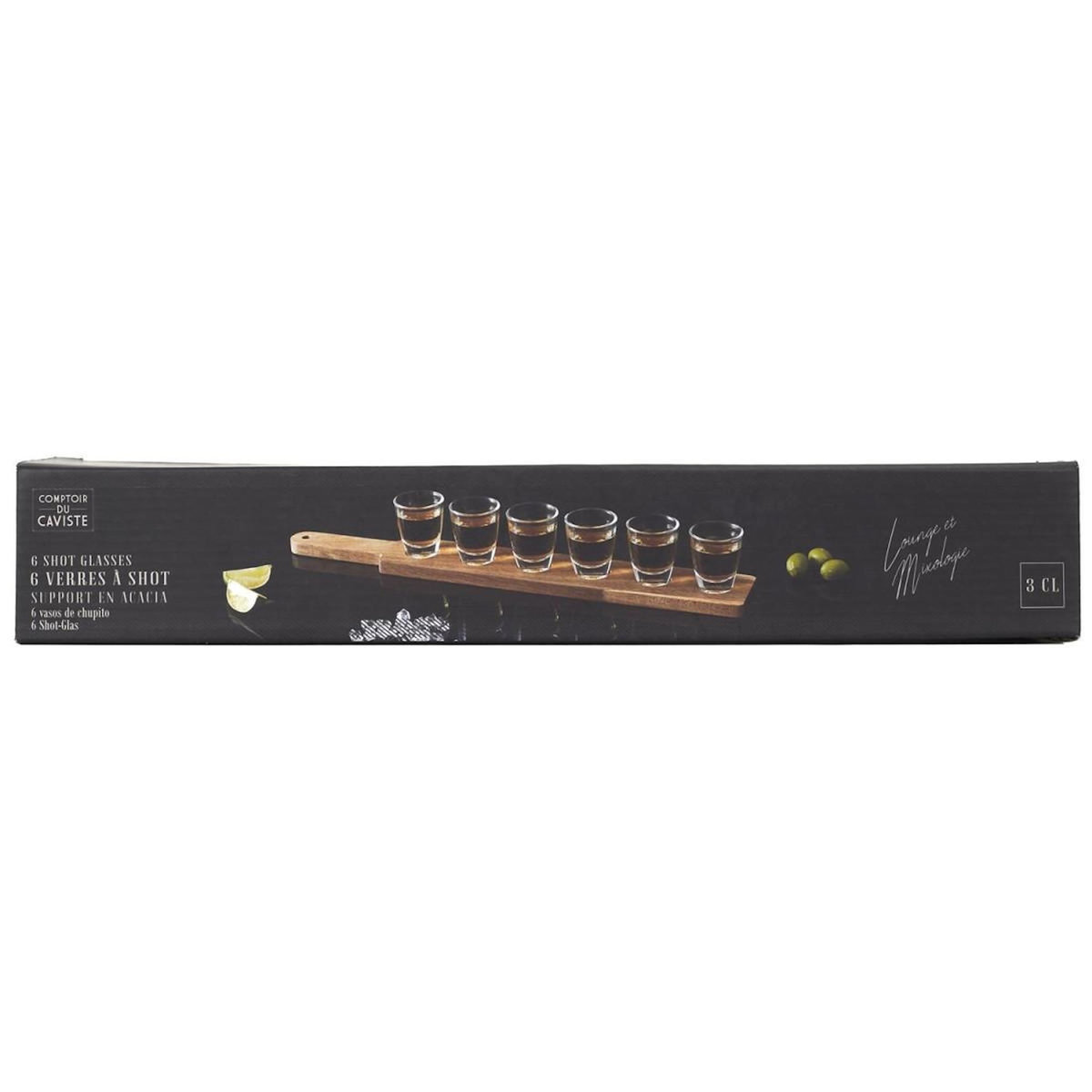 COOK CONCEPT Verre Shooter 6pcs support acacia M8