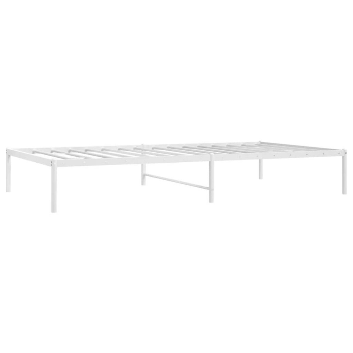 VIDAXL Cadre de lit metal sans matelas blanc 75x190 cm