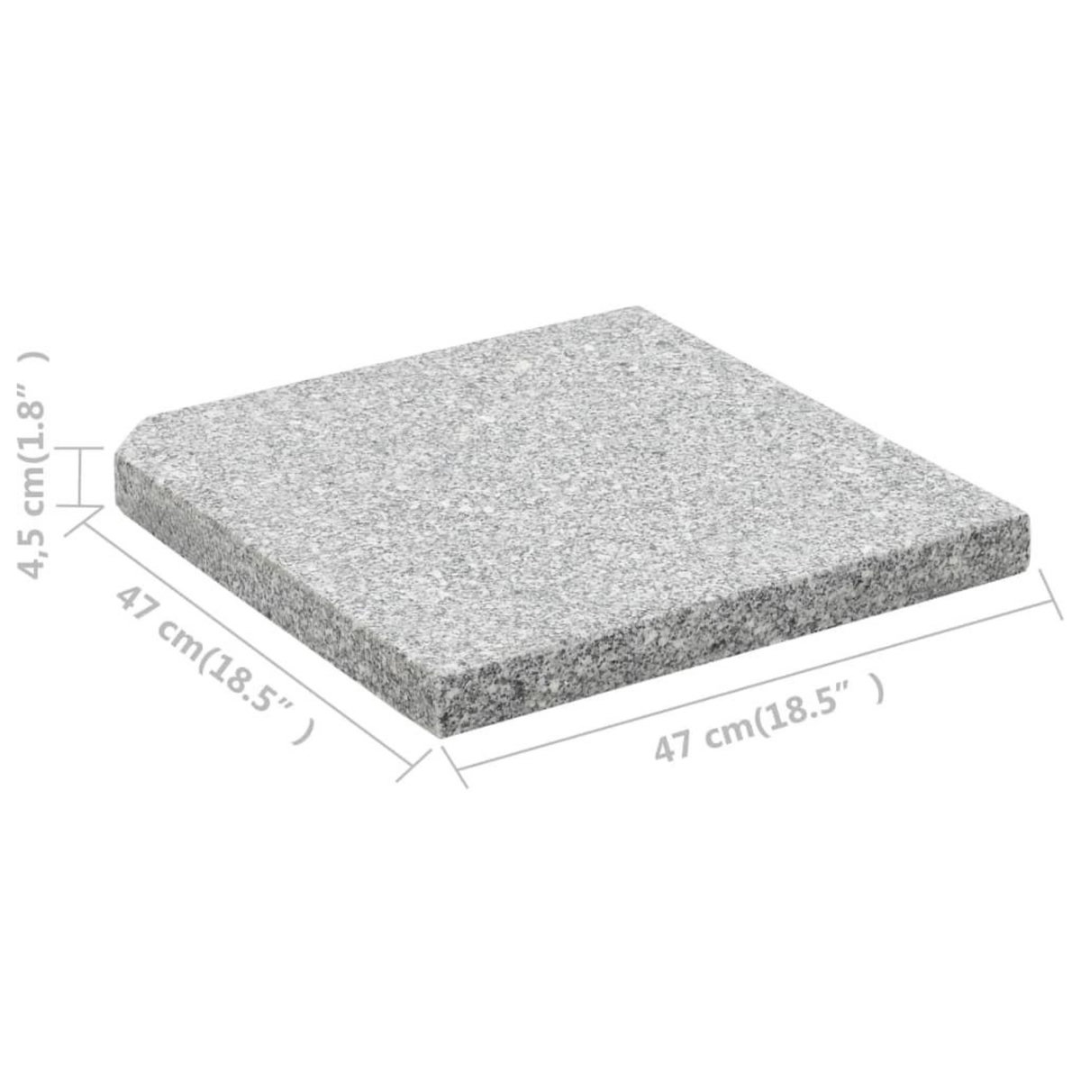 VIDAXL Plaques de poids de parasol 4 pcs Granit Gris Carre 100 kg