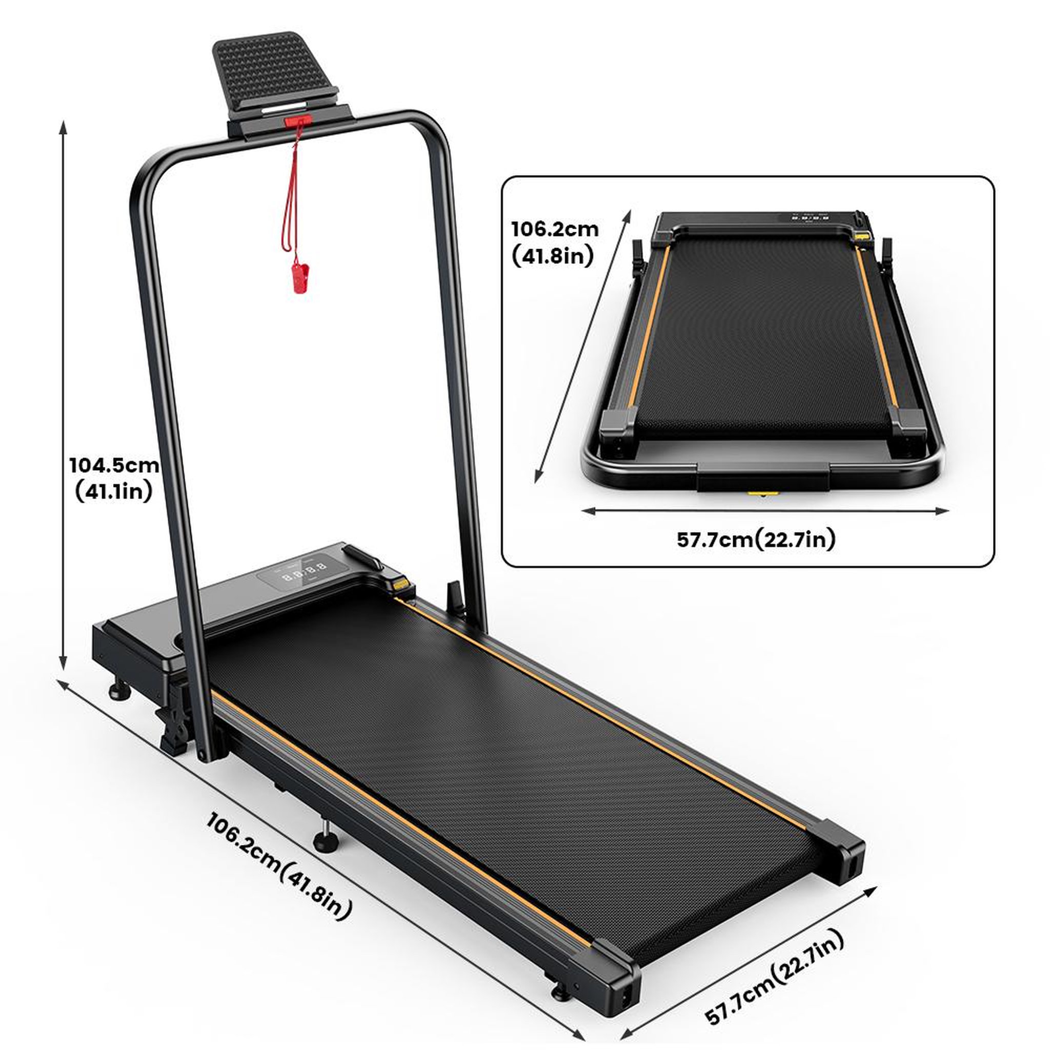 Voir la diapositive 4 : FORMILL Tapis de course formill ft50 pour la maison, pliable, vitesse maximale de 12 km/h