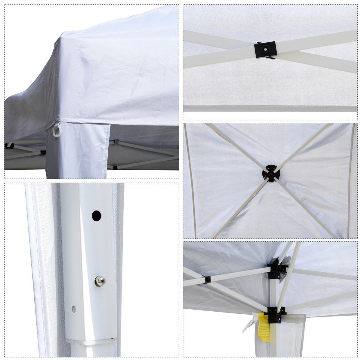 OUTSUNNY Tonnelle barnum de jardin pliant anti-UV + sac de transport acier Oxford 3 x 3 x 2,55 m blanc