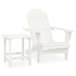VIDAXL Chaise de jardin Adirondack avec table Bois de sapin Blanc