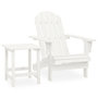 Voir la diapositive 1 : VIDAXL Chaise de jardin Adirondack avec table Bois de sapin Blanc