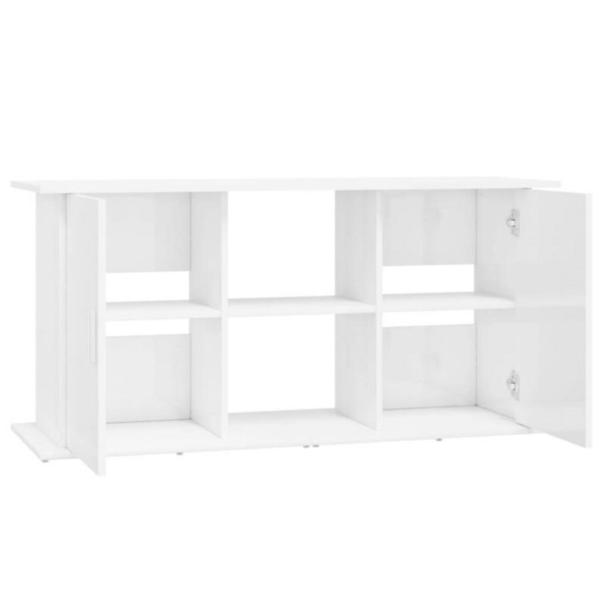 VIDAXL Support d aquarium blanc brillant 121x41x58cm bois d ingénierie