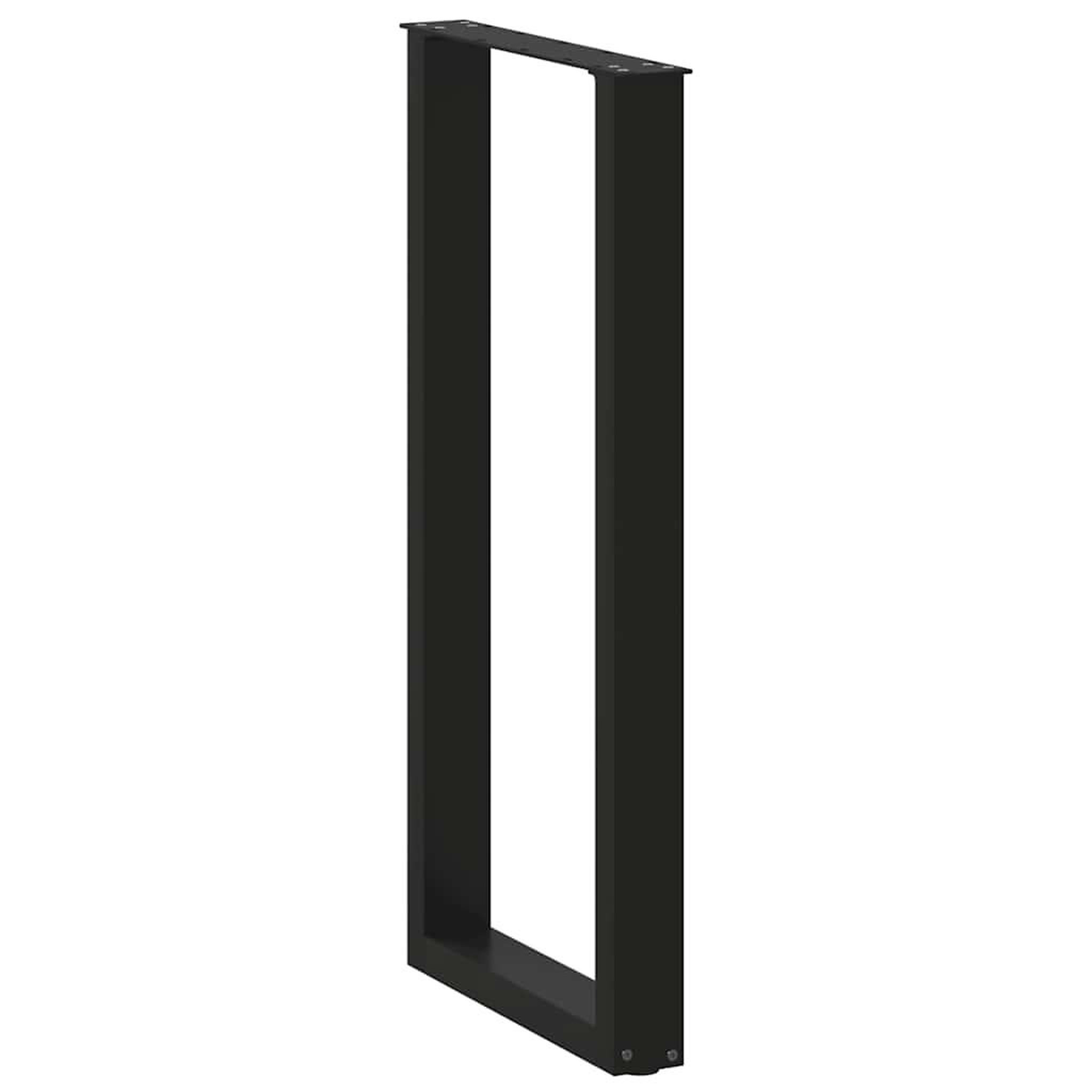 Voir la diapositive 4 : VIDAXL Pieds de table basse forme de U 2 pcs noir 50x(100-101)cm acier