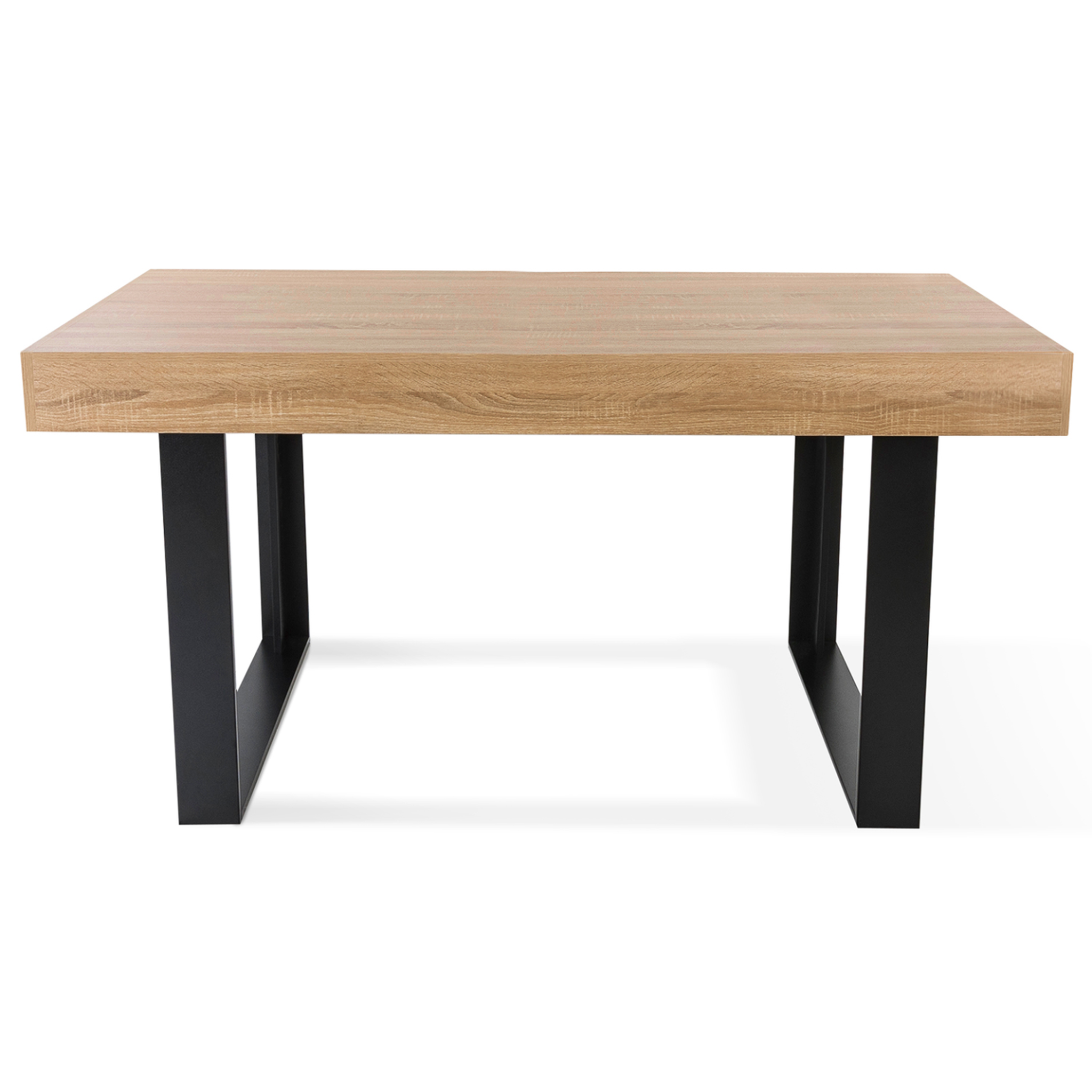 Voir la diapositive 3 : ID MARKET Table à manger rectangle PHOENIX 6 personnes bois et noir 160 cm