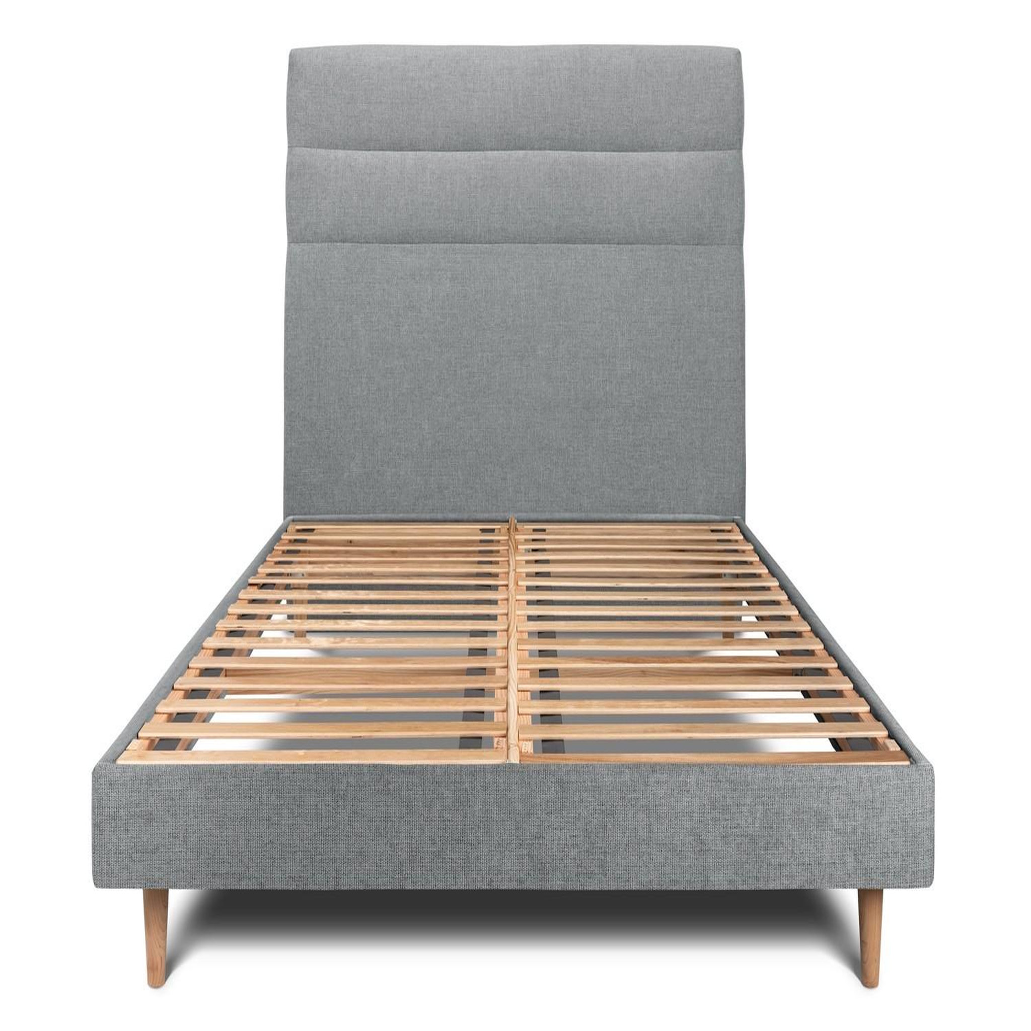Sommeil de Plomb Lit avec tête de lit lignes tissu et sommier kit - Hauteur totale : 29cm. Coloris disponibles : Noir, Jaune, Beige, Marron, Vert, Bleu, Gris