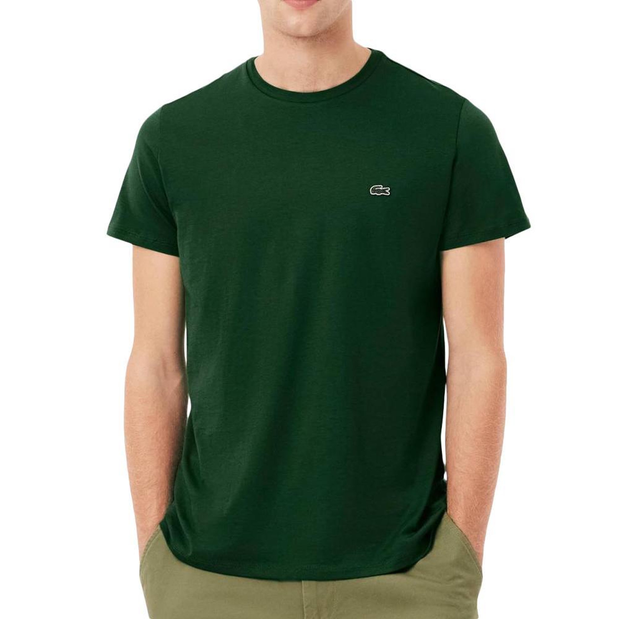Voir la diapositive 2 : Lacoste T-shirt vert foncé homme lacoste pima