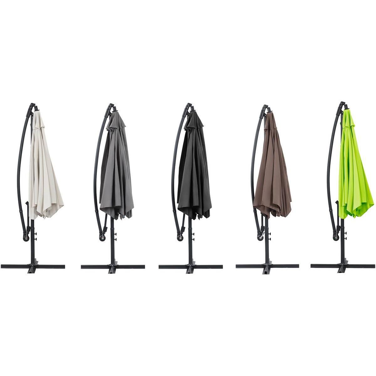 Habitat et Jardin Parasol jardin déporté Alu  Ilios  - Rond - Ø 3 m - Gris - Dalles incluses