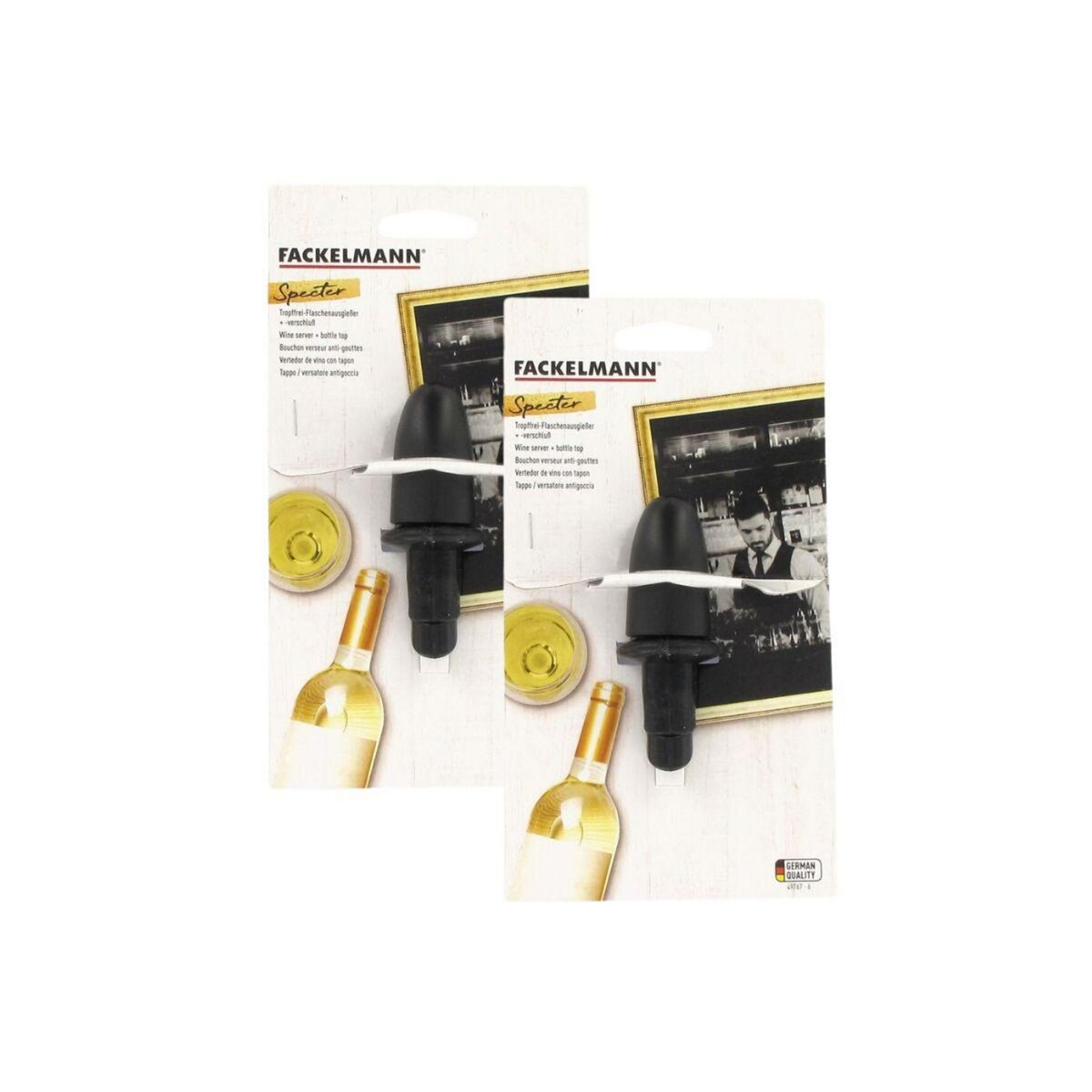 Fackelmann Lot de 2 bouchons verseurs pour le vin Fackelmann Spectre