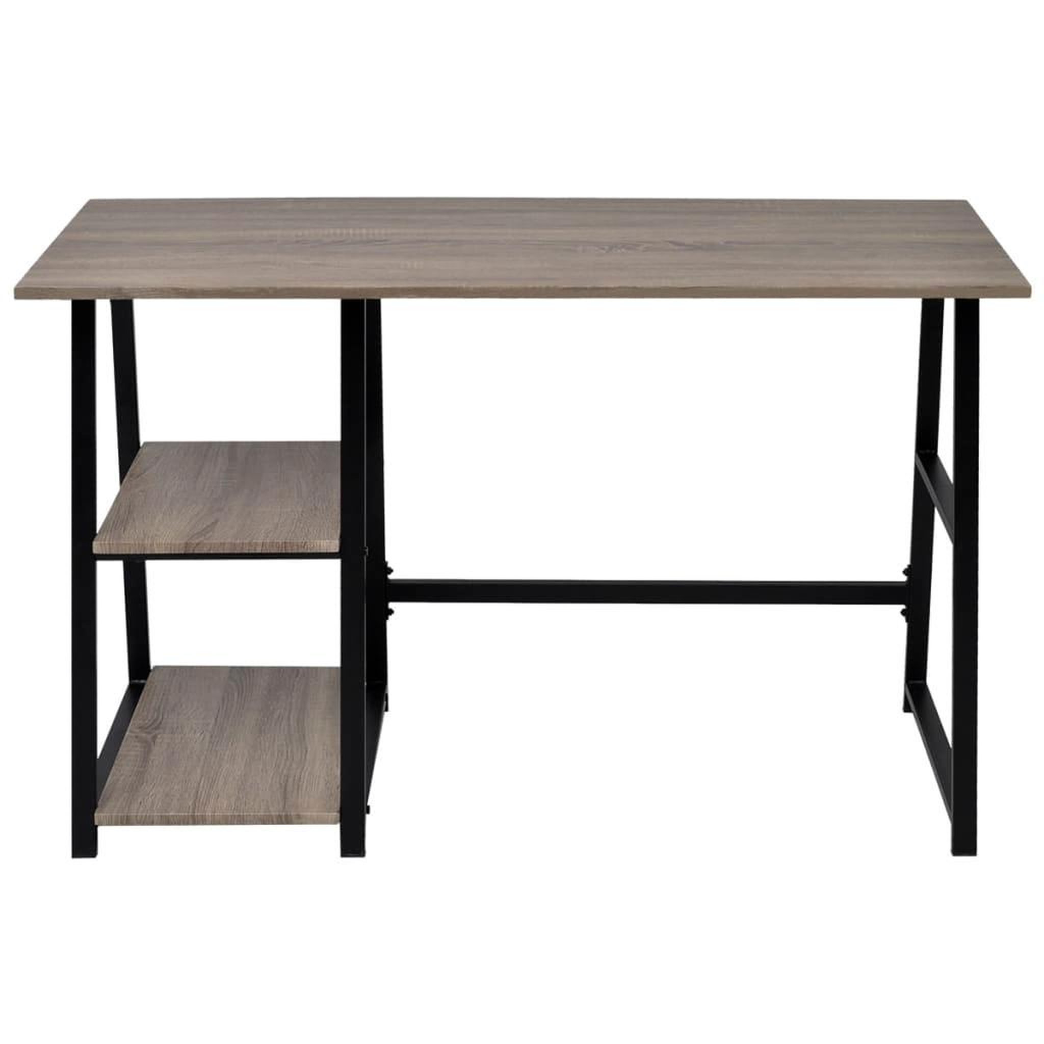 Voir la diapositive 2 : VIDAXL Bureau avec 2 etageres gris et chene