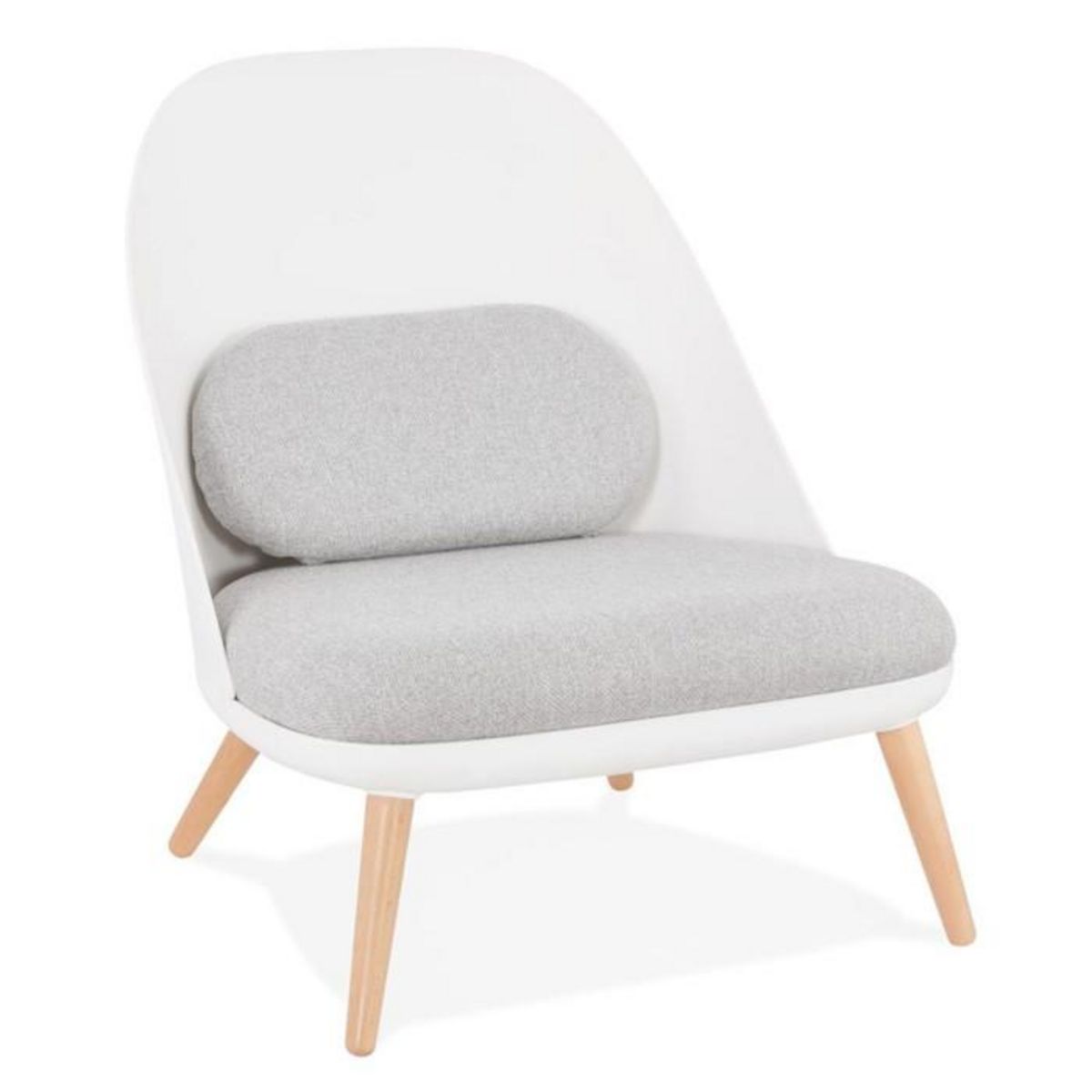Paris Prix Fauteuil Lounge Design en Tissu  Tocia  76cm Blanc