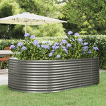 VIDAXL Lit sureleve de jardin Gris 212x140x68cm Acier enduit de poudre