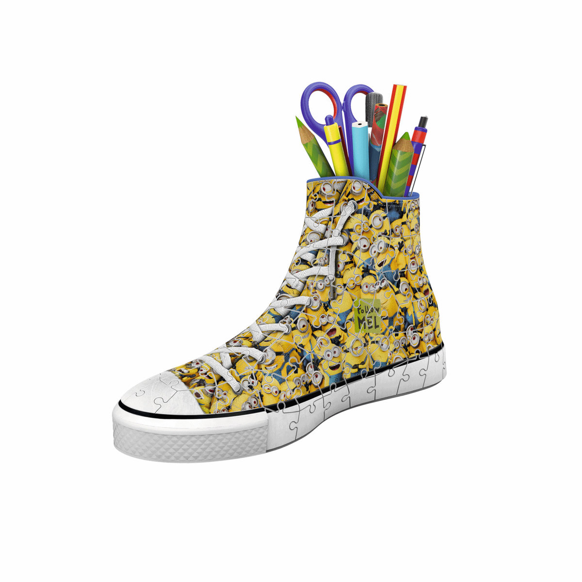 RAVENSBURGER Puzzle 3D 108 pièces : Sneaker - Pot à crayons les Minions
