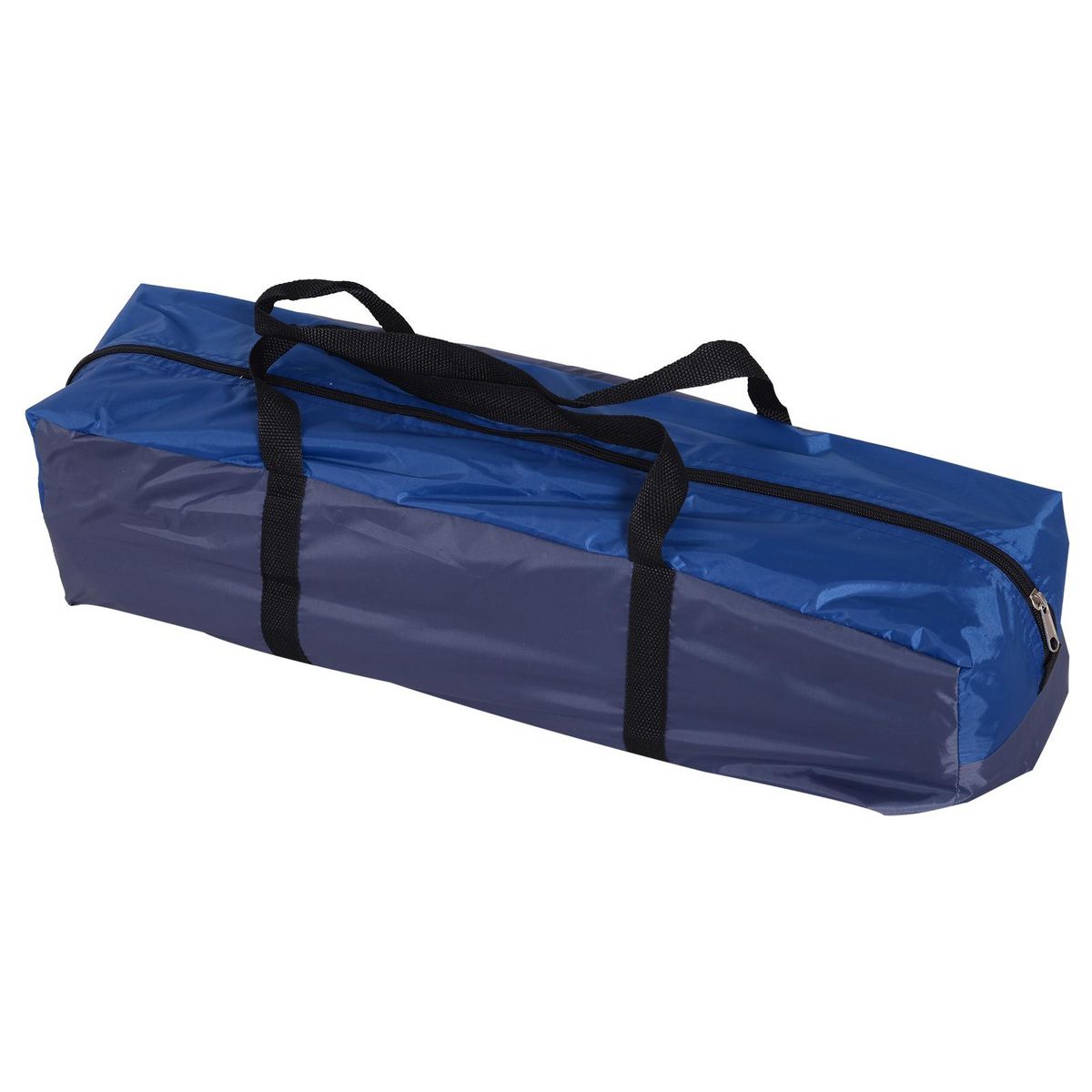 OUTSUNNY Tente de camping familiale 4-5 personnes montage facile double porte et fenêtres dim. 3L x 2,50l x 1,30H m fibre verre polyester bleu marine