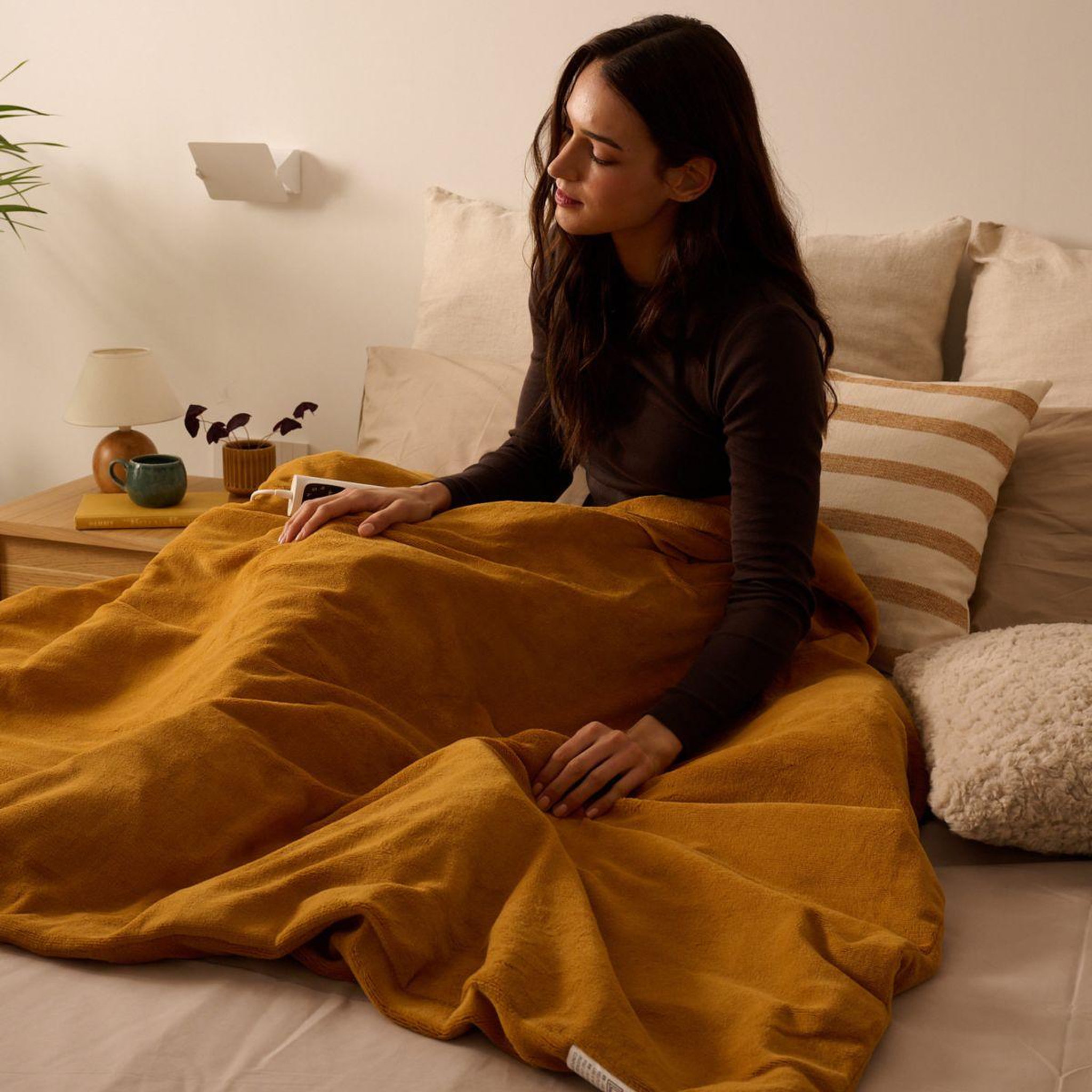 Voir la diapositive 4 : DREAMLAND Couverture chauffante snuggle up moutarde 6t 160x120