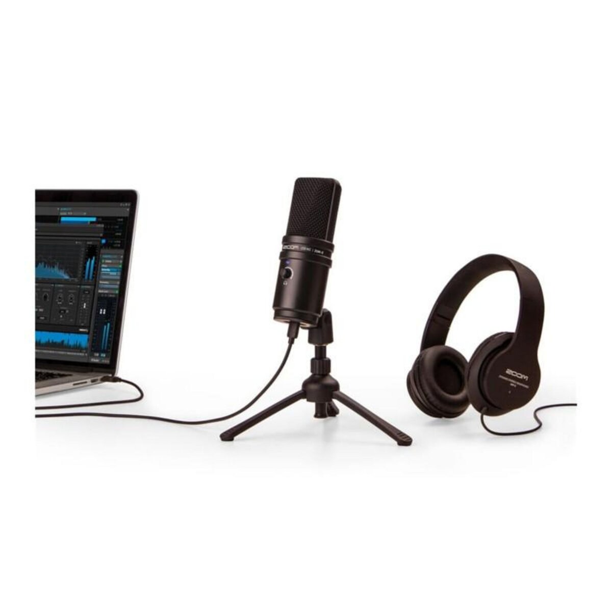 ZOOM Microphone Zoom ZUM 2PMP Pack Microphone Podcast USB avec Casque, trépied et câble