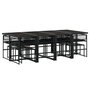 Voir la diapositive 3 : VIDAXL Ensemble a manger de jardin 13 pcs coussins noir resine tressee