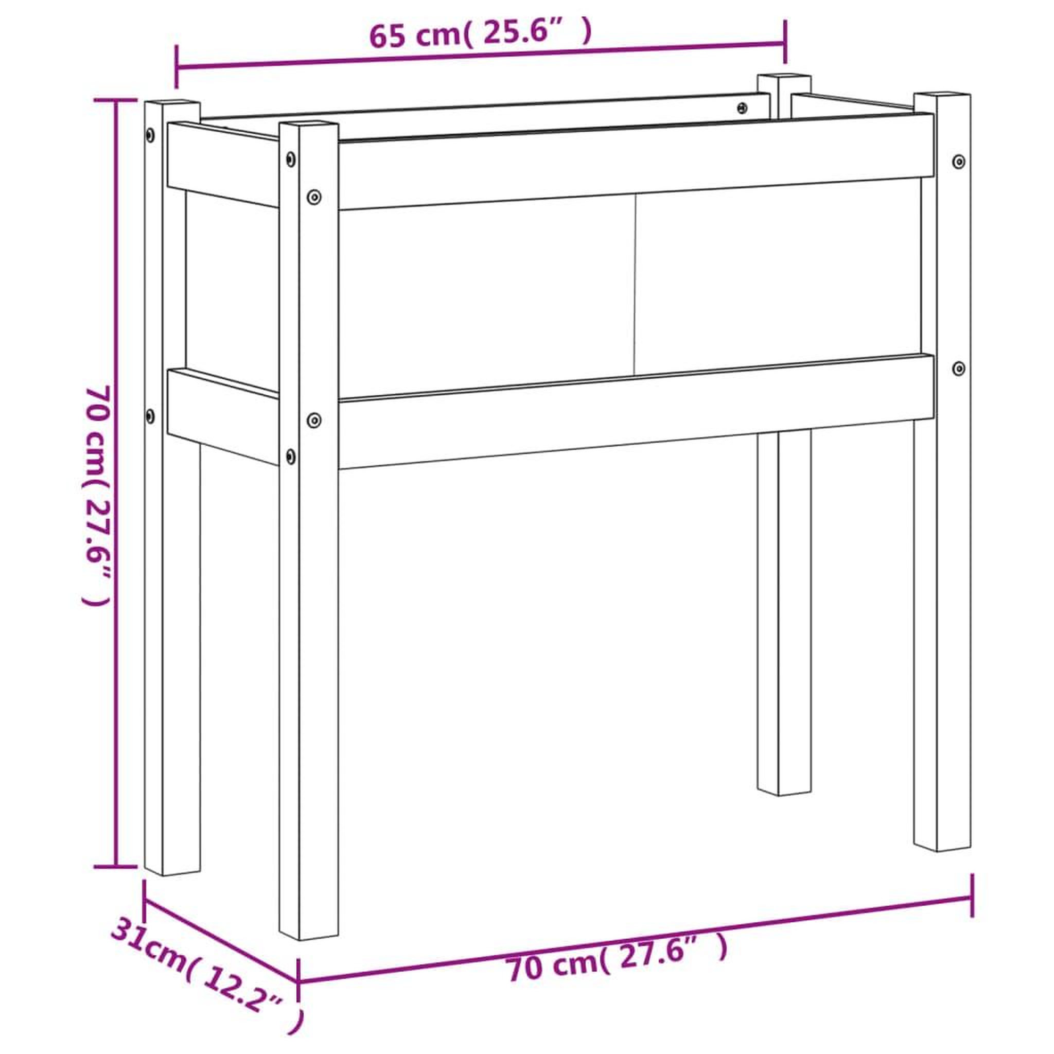 Voir la diapositive 6 : VIDAXL Jardinieres 2 pcs avec pieds bois de pin impregne