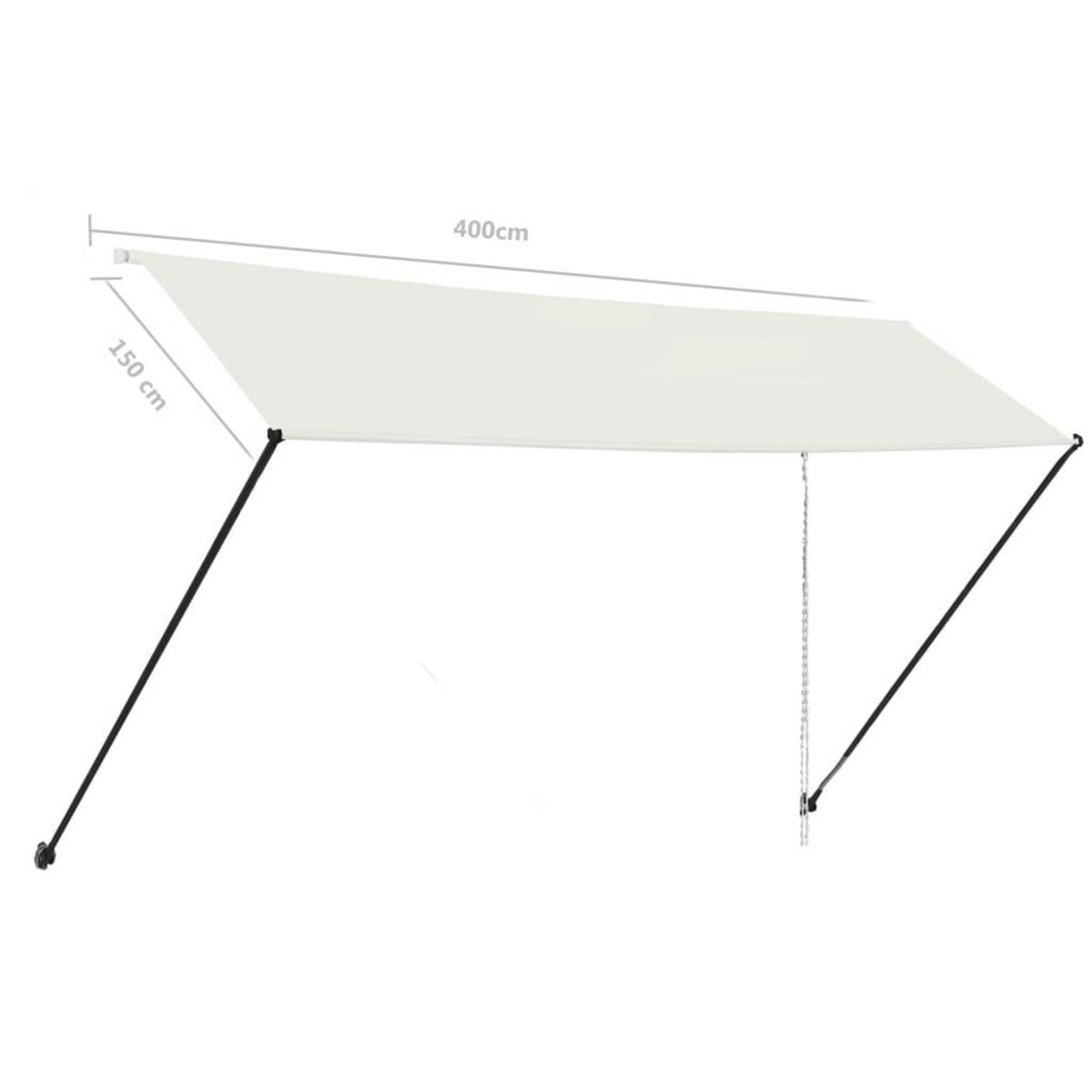 VIDAXL Auvent retractable avec LED 400x150 cm Creme