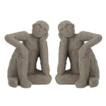 Paris Prix Lot de 2 Serre-Livres en Ciment  Assis  25cm Gris