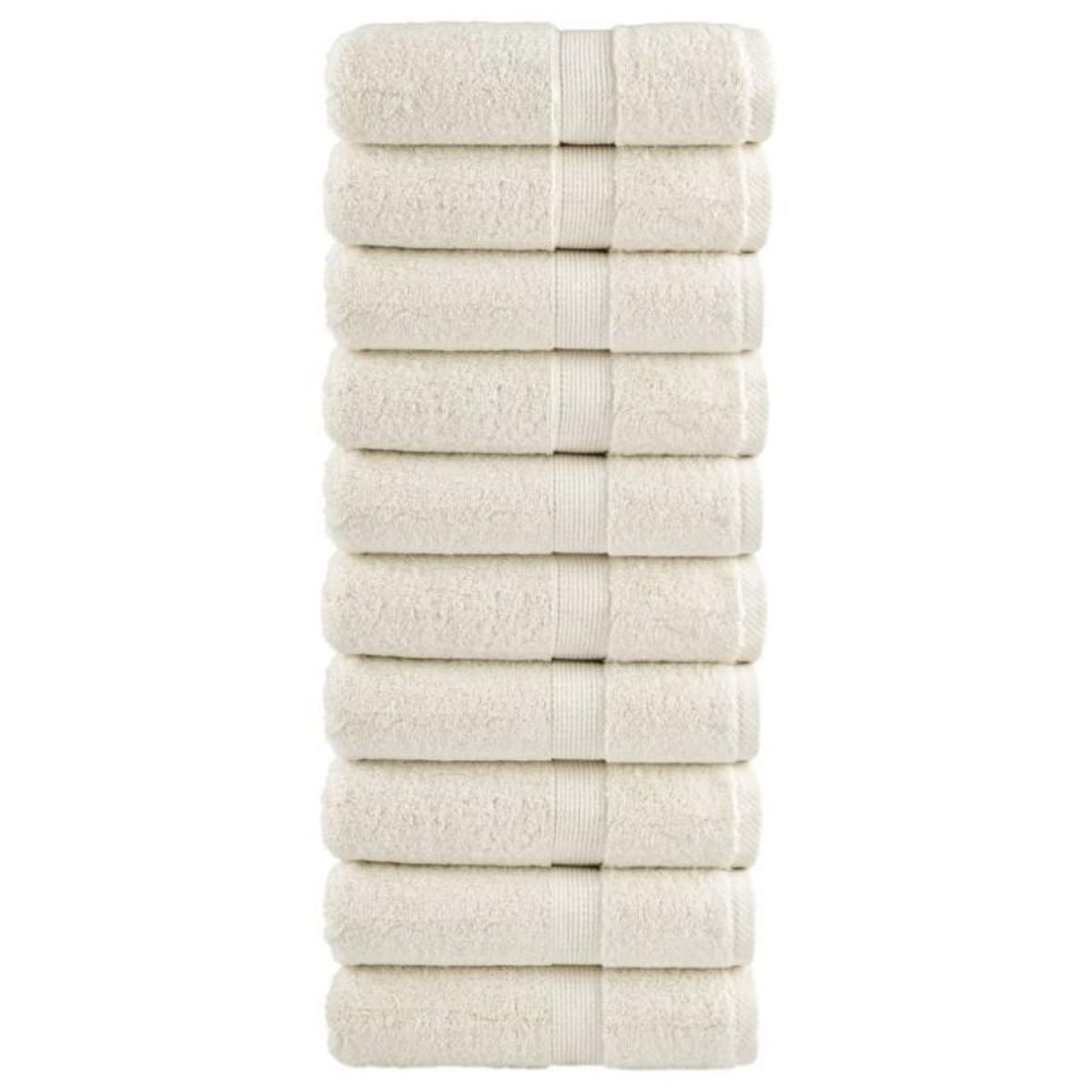 VIDAXL Serviettes d invité de qualité supérieure SOLUND 10 pcs crème