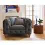 Voir la diapositive 1 : LISA DESIGN Walter - fauteuil chesterfield en velours - pieds bois