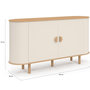 Voir la diapositive 5 : ID MARKET Buffet 140 cm KANEL 2 portes effet cannelé beige et bois