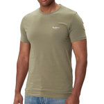 Pepe Jeans T Shirt Kaki foncé Homme Pepe jeans Original Basic. Coloris disponibles : Vert