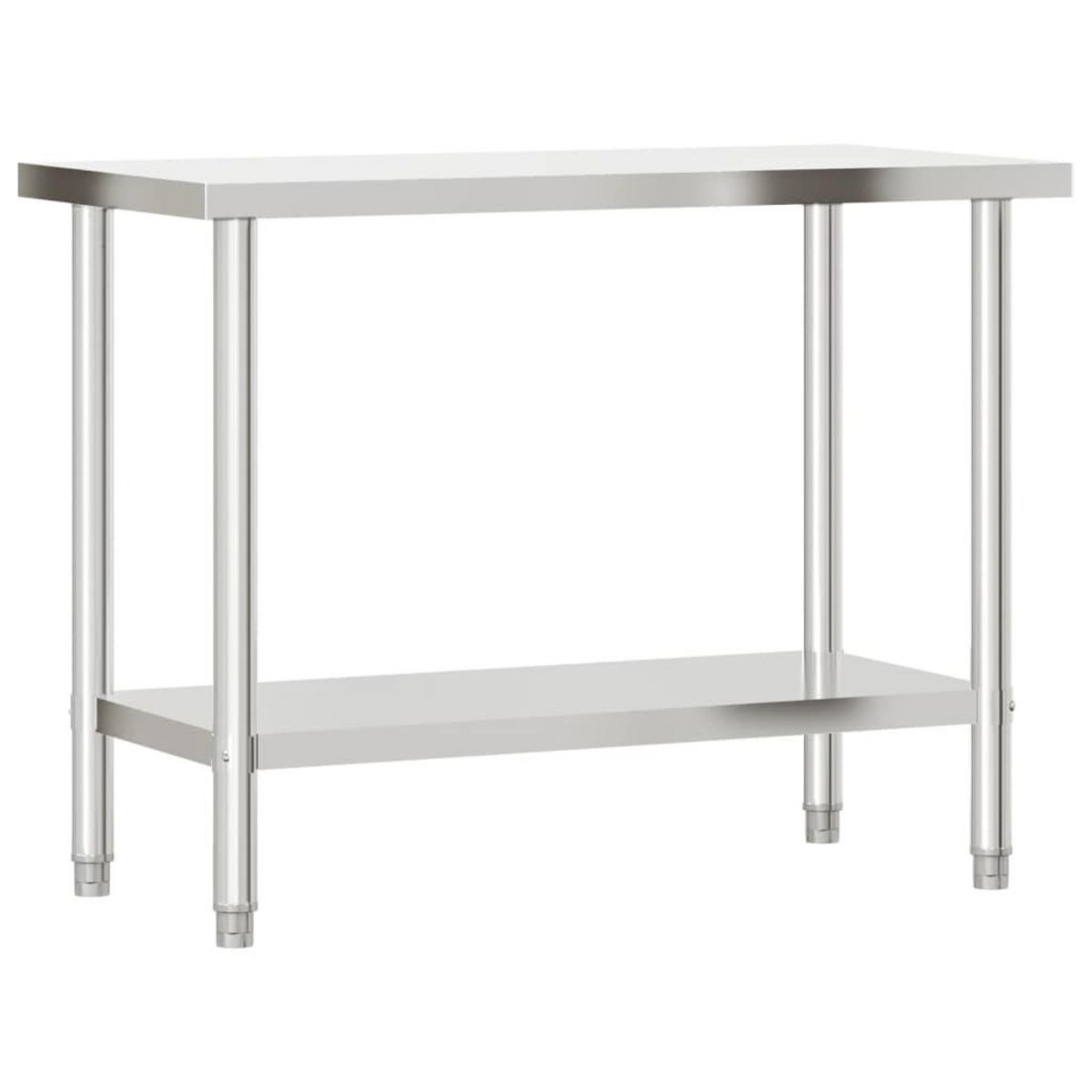 VIDAXL Table de travail de cuisine avec etagere 110x55x120 cm inox