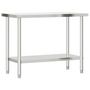 Voir la diapositive 4 : VIDAXL Table de travail de cuisine avec etagere 110x55x120 cm inox