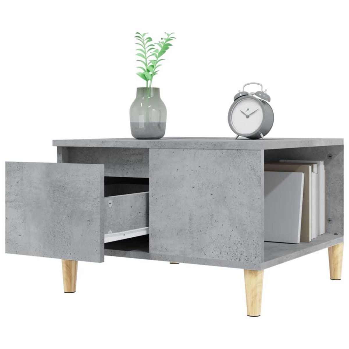 VIDAXL Table basse gris beton 55x55x36,5 cm bois d'ingenierie