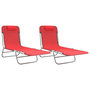 Voir la diapositive 2 : VIDAXL Chaises longues pliables lot de 2 rouge textilène et acier