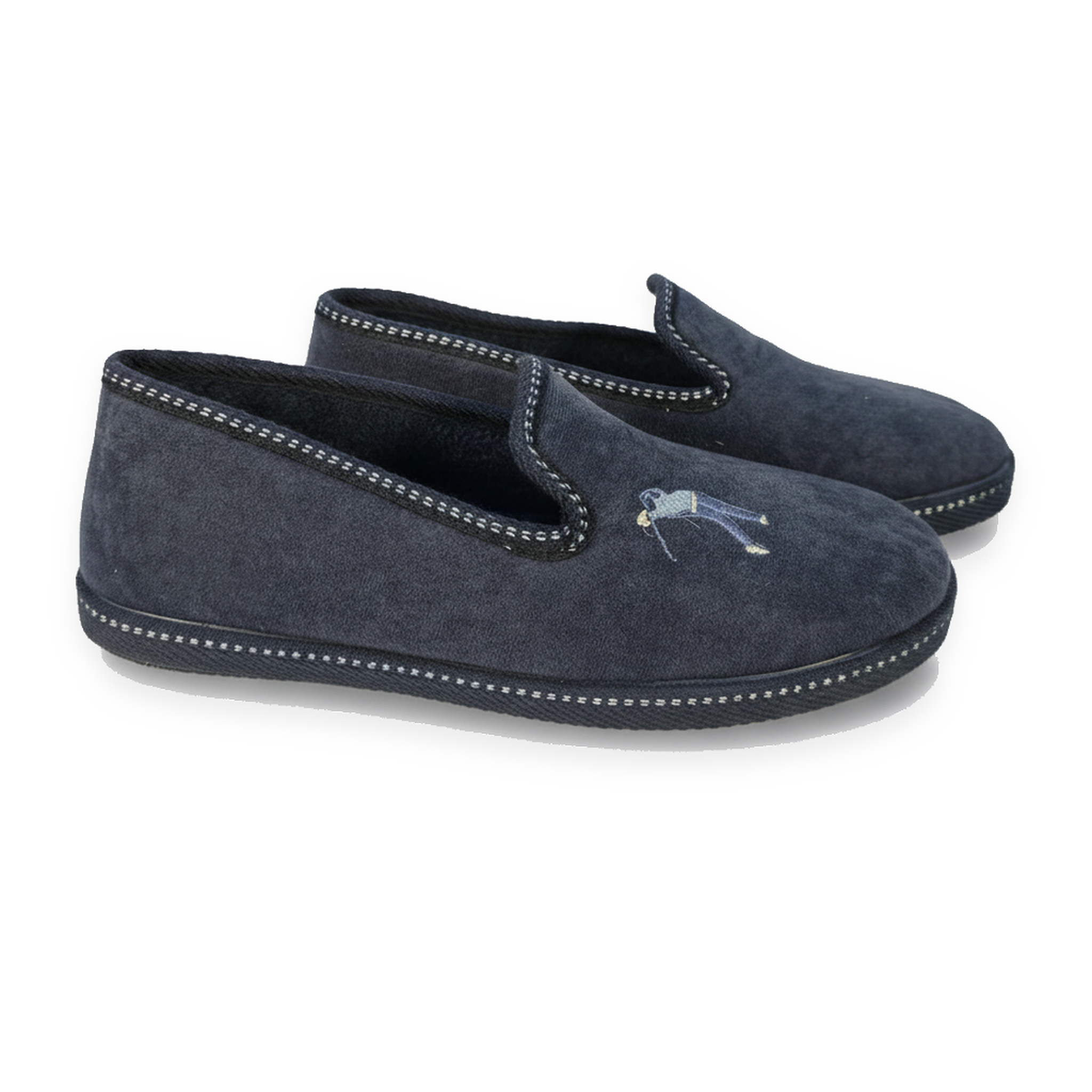 Voir la diapositive 3 : OZABI Ozabi pantoufles charentaises homme fabriquées en espagne broderie fantaisie