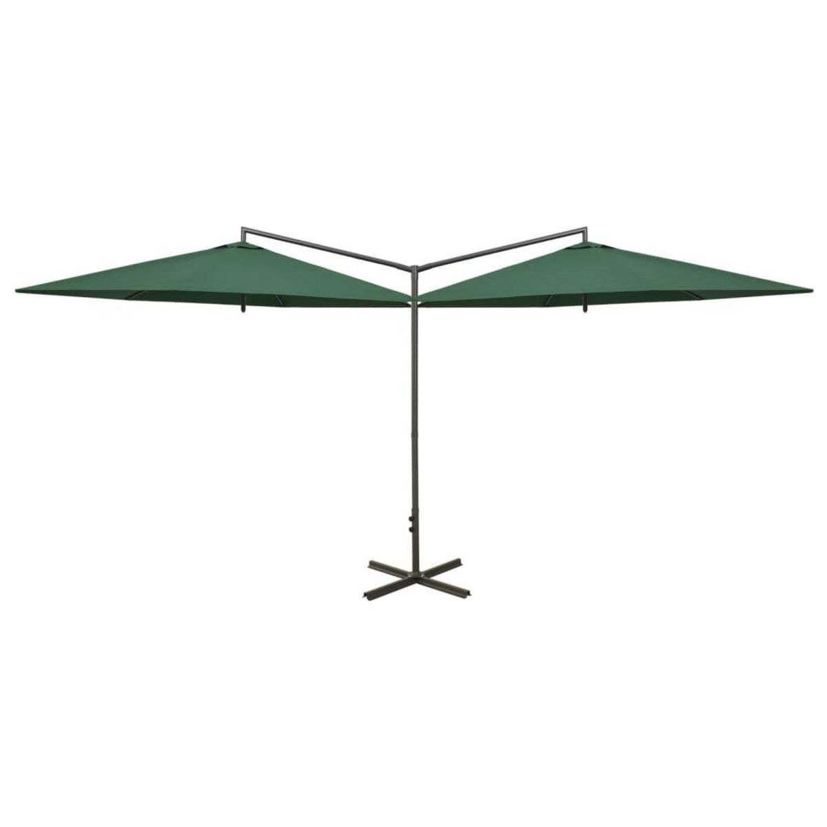 VIDAXL Parasol de jardin double avec mat en acier vert 600 cm