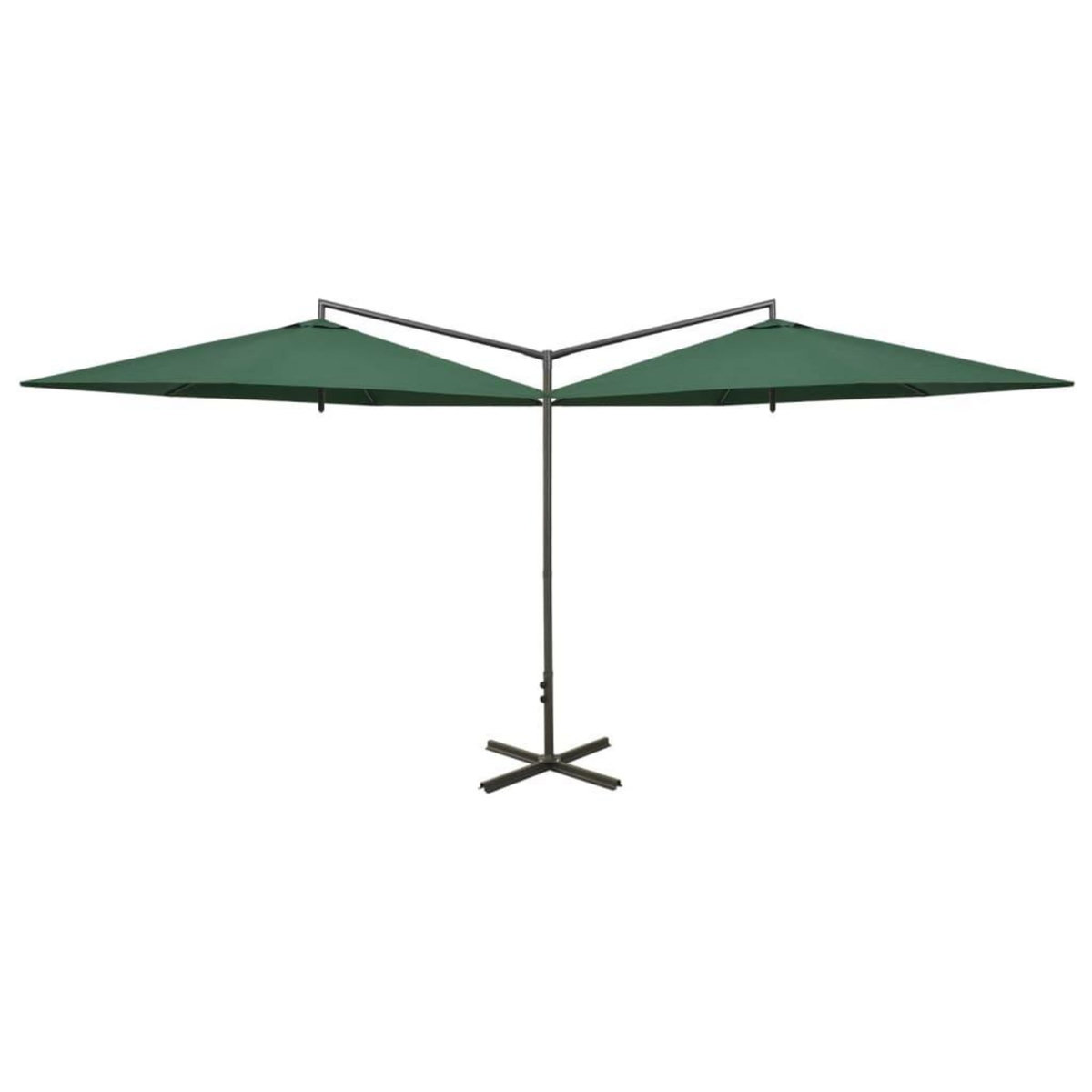 VIDAXL Parasol de jardin double avec mat en acier vert 600 cm