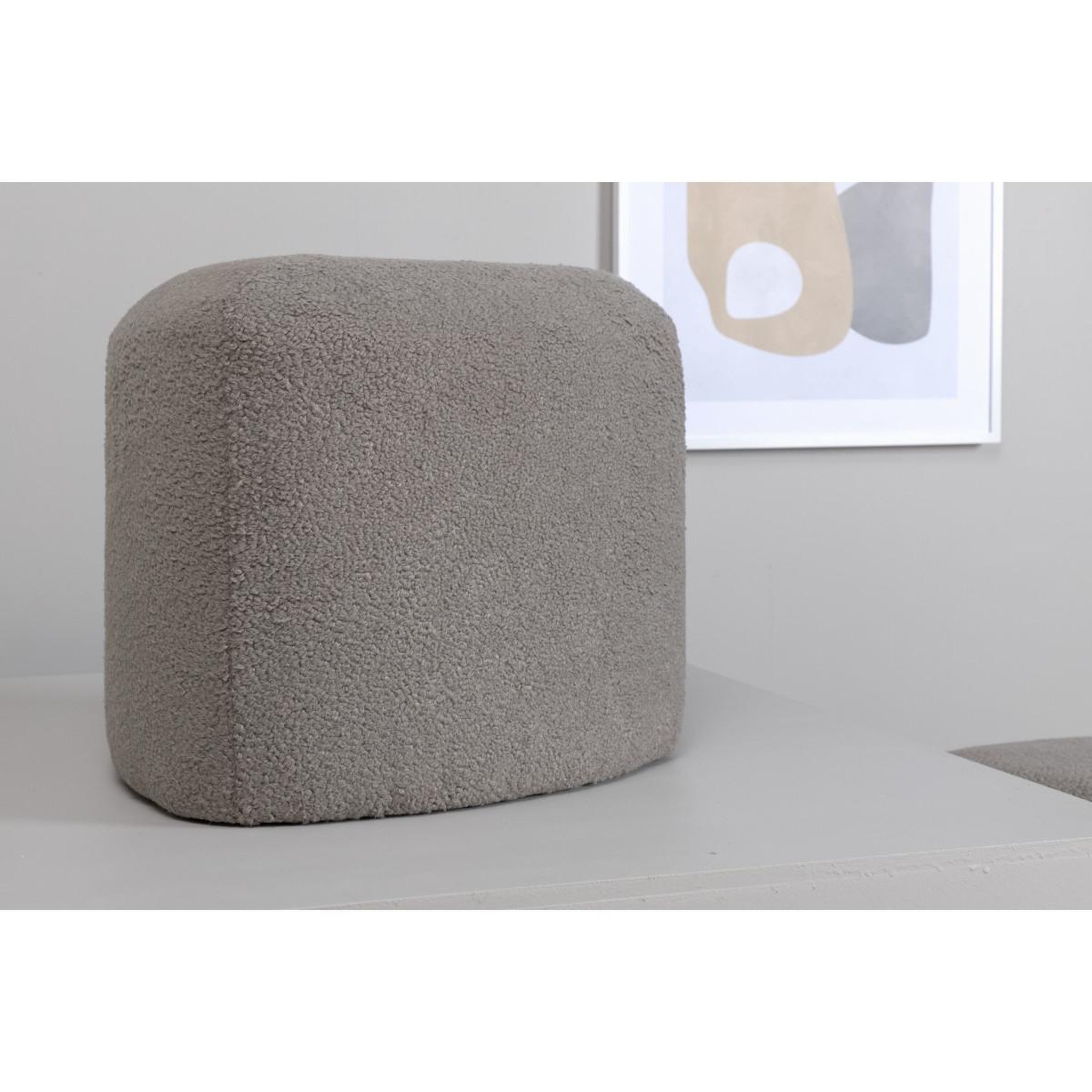 Voir la diapositive 5 : Paris Prix Pouf tissu bouclette  peg  46cm gris
