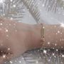 Voir la diapositive 2 : L'ATELIER D'AZUR Bracelet Enfant Or Tricolore - Jaune, Blanc, Rose - Gourmette - Maille Grain de Café - Gravure Offerte