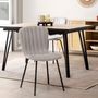 Voir la diapositive 5 : VS VENTA-STOCK Pack 4 chaises Lucky recouvertes de tissu gris clair