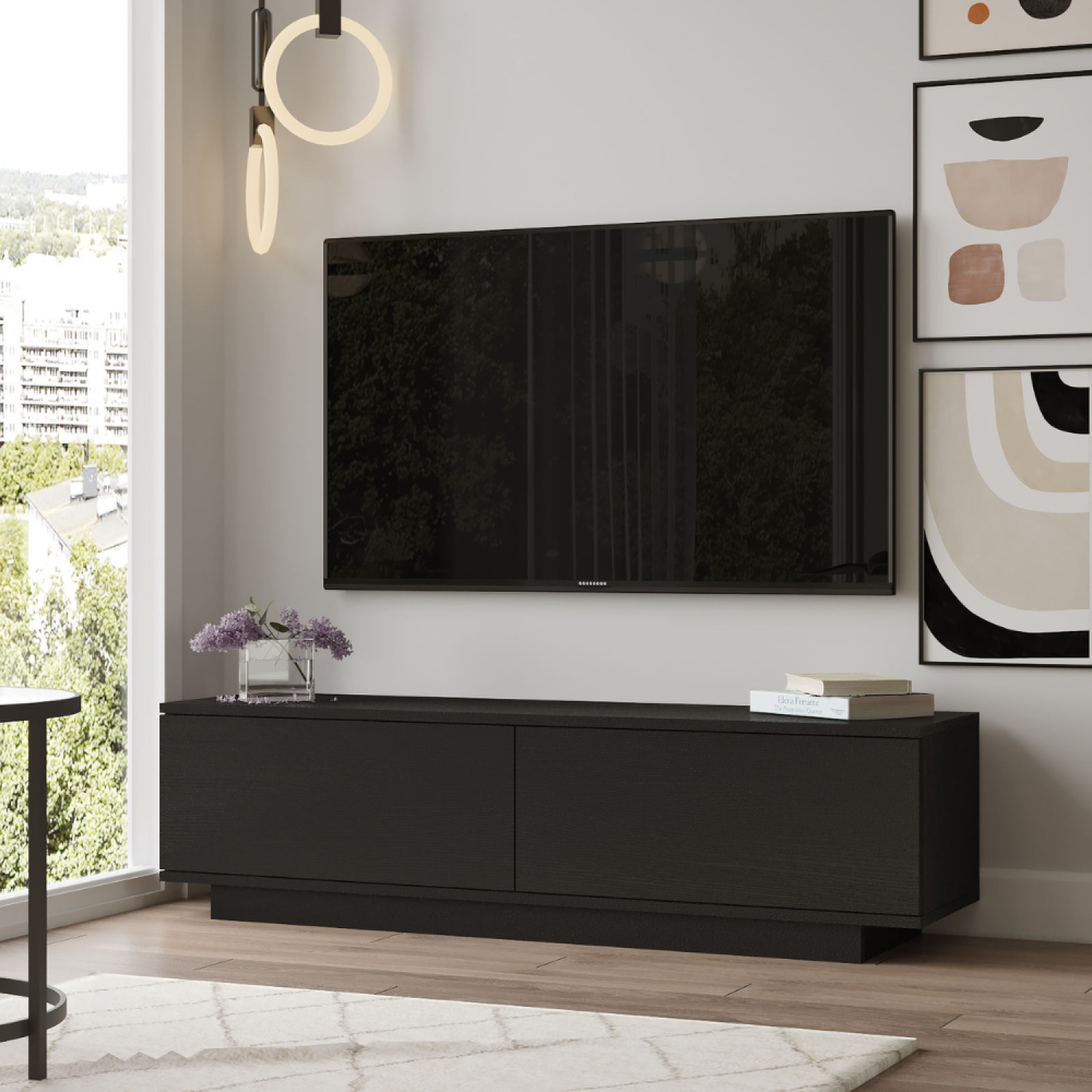 Voir la diapositive 3 : CONCEPT USINE Meuble tv design noir 140cm meli