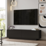 Voir la diapositive 3 : CONCEPT USINE Meuble TV design noir 140cm MELI