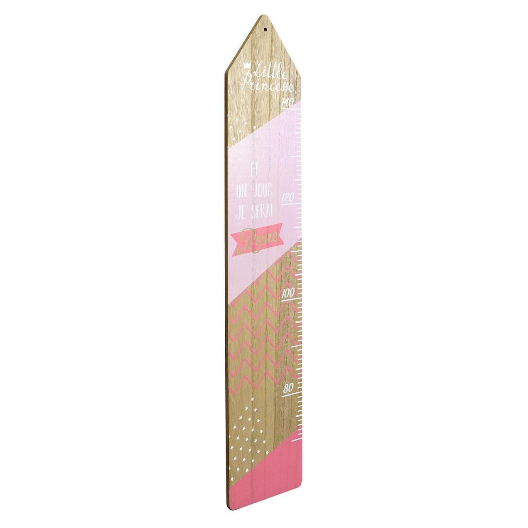 Voir la diapositive 2 : HOME DECO KIDS Décoration Murale Enfant  Toise Fille  100cm Rose
