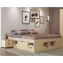 Voir la diapositive 1 : Lit multi-rangements en pin massif 160x200cm SLEEP
