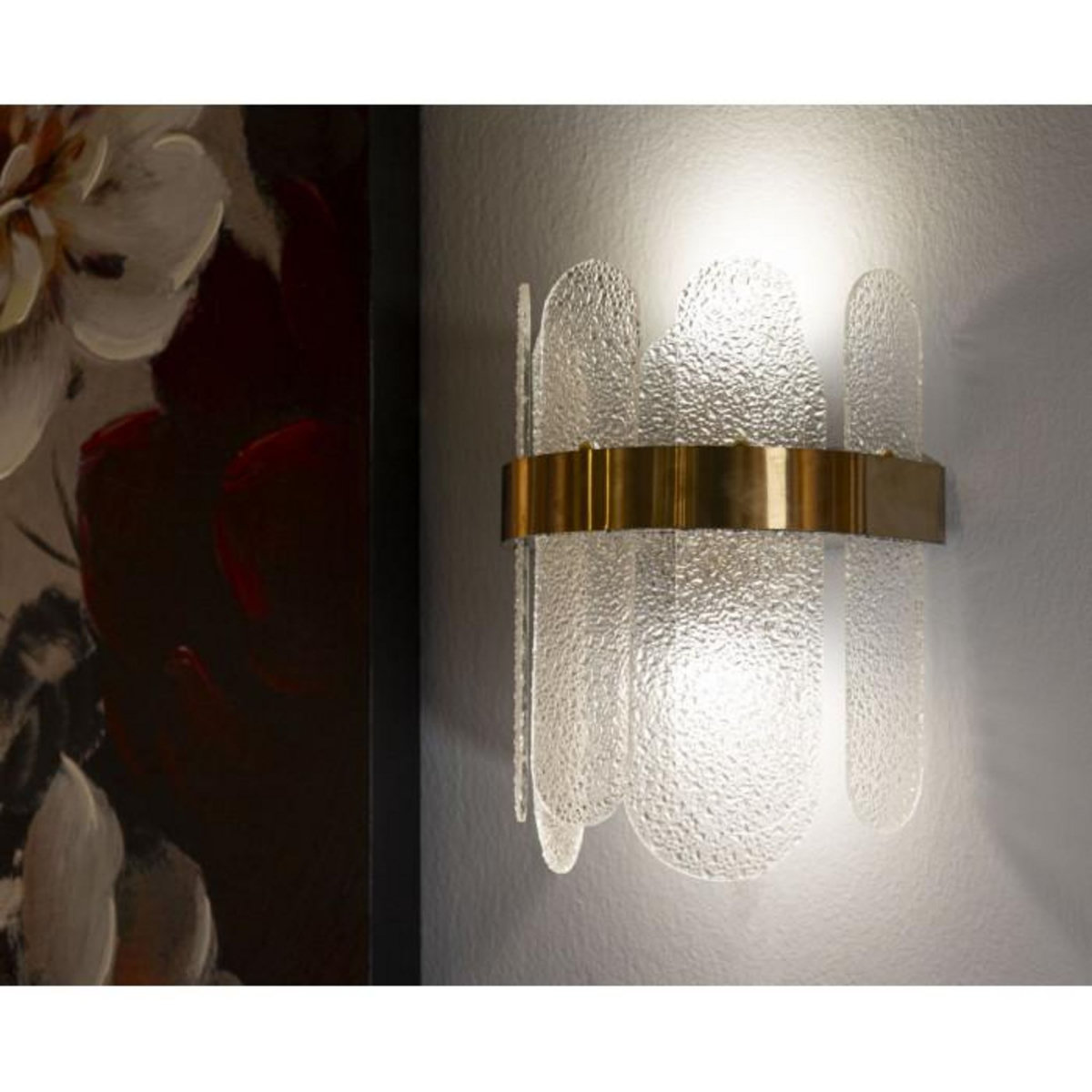 Paris Prix Applique Murale en Verre  Gris  28cm Blanc