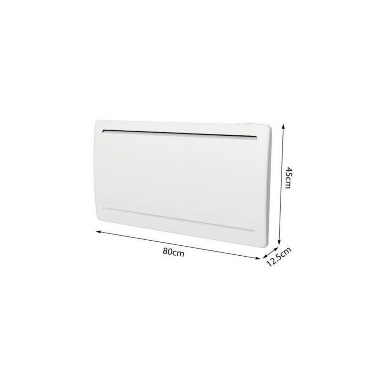 OCEANIC Radiateur électrique fixe a inertie seche céramique 1500W OCEANIC Rubis - Design galbé - Blanc - NF