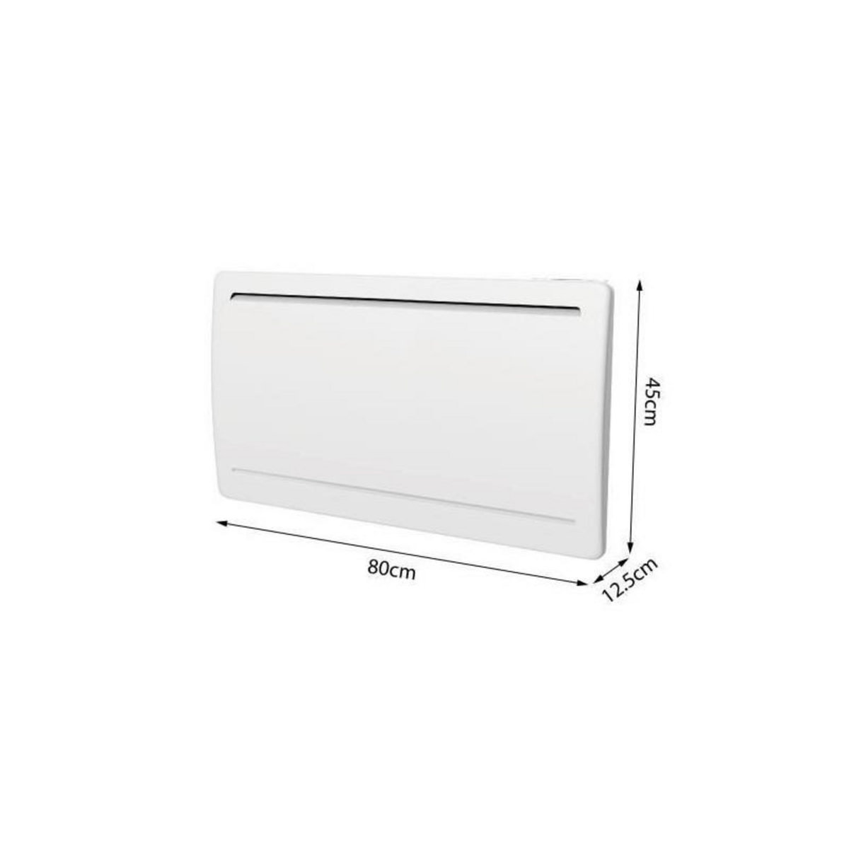 OCEANIC Radiateur électrique fixe a inertie seche céramique 1500W OCEANIC Rubis - Design galbé - Blanc - NF