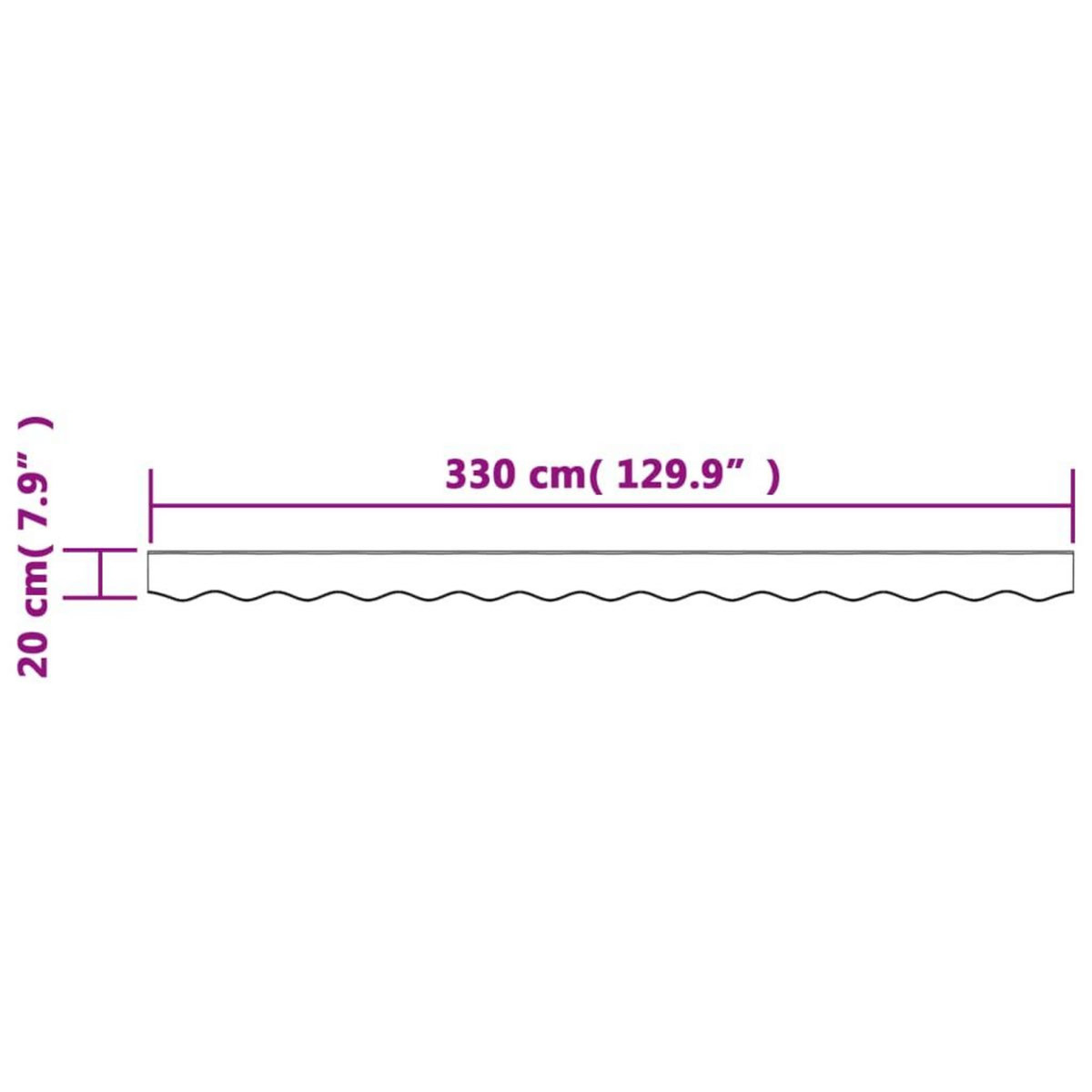 VIDAXL Tissu de remplacement de cantonniere d'auvent rouge blanc 3,5 m