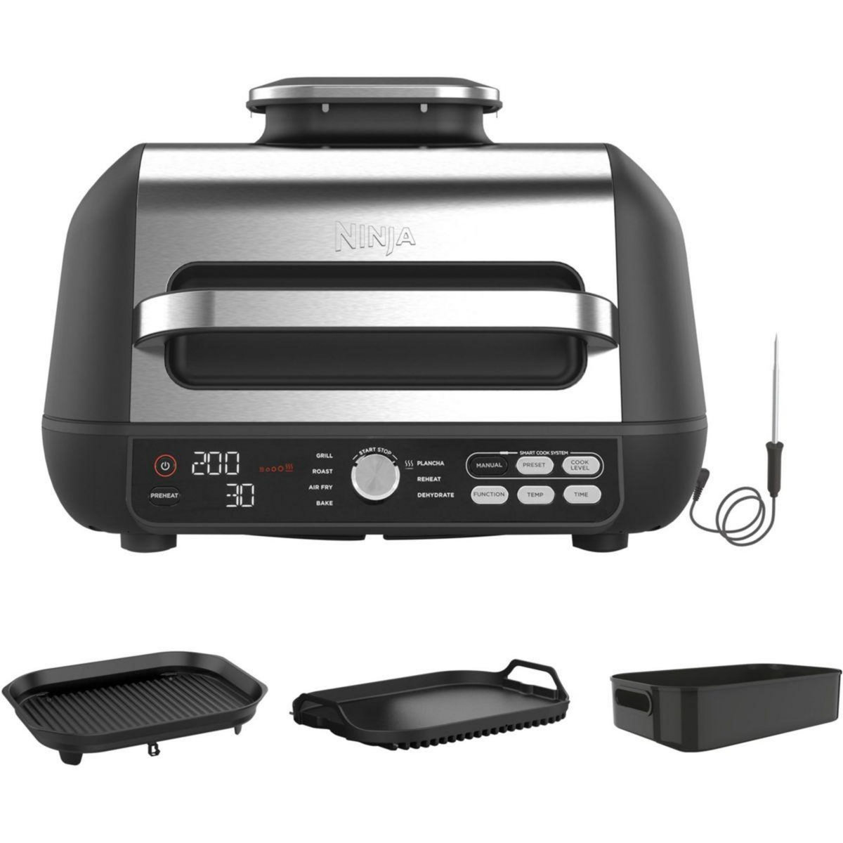 NINJA Grille-viande Foodi MAX PRO AG651EU noir gris à poser, 33x20 cm
