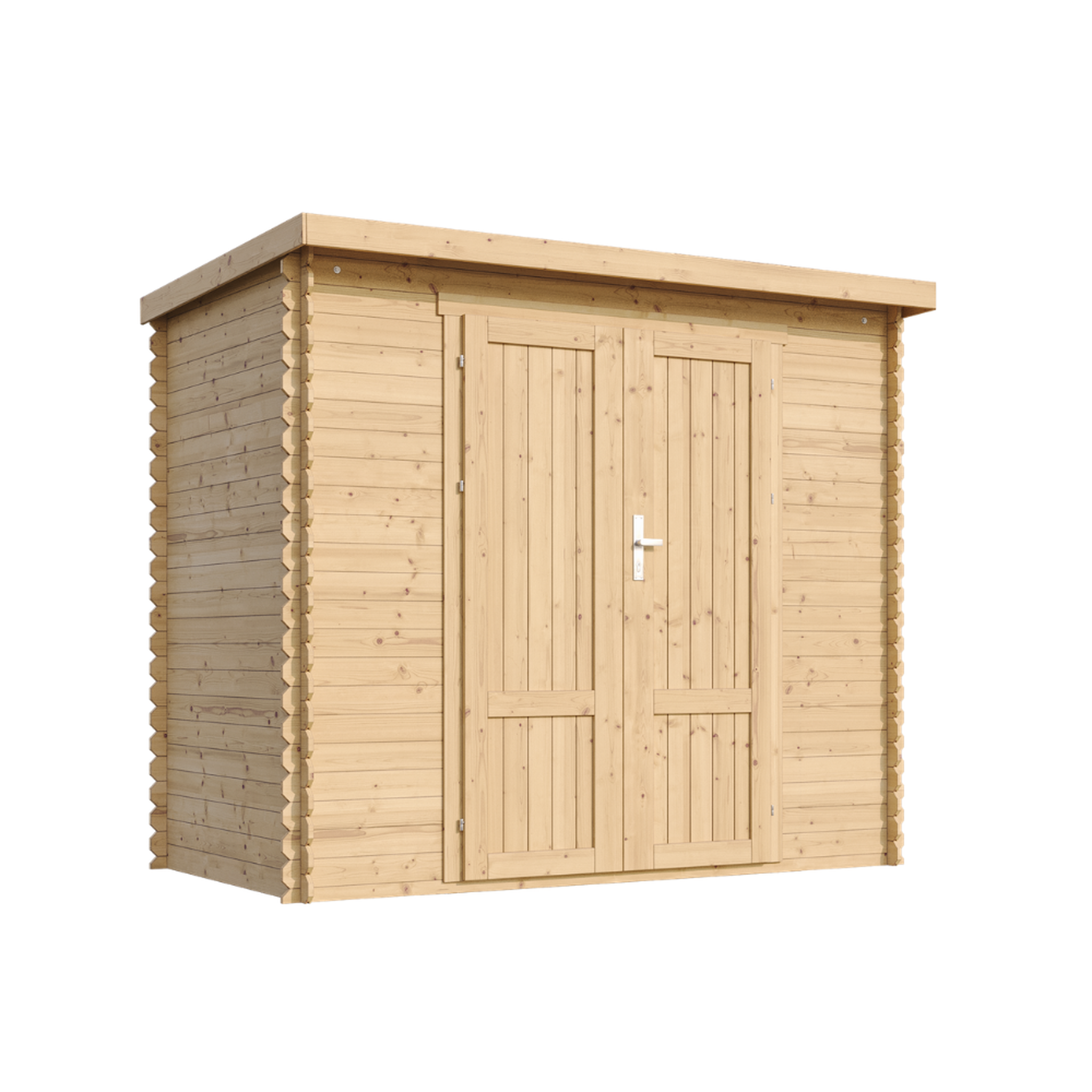 Voir la diapositive 2 : TIMBELA Abri De Jardin En Bois 2,63 m² Sol Imprégné, Portes À Panneaux M310F1+M310G