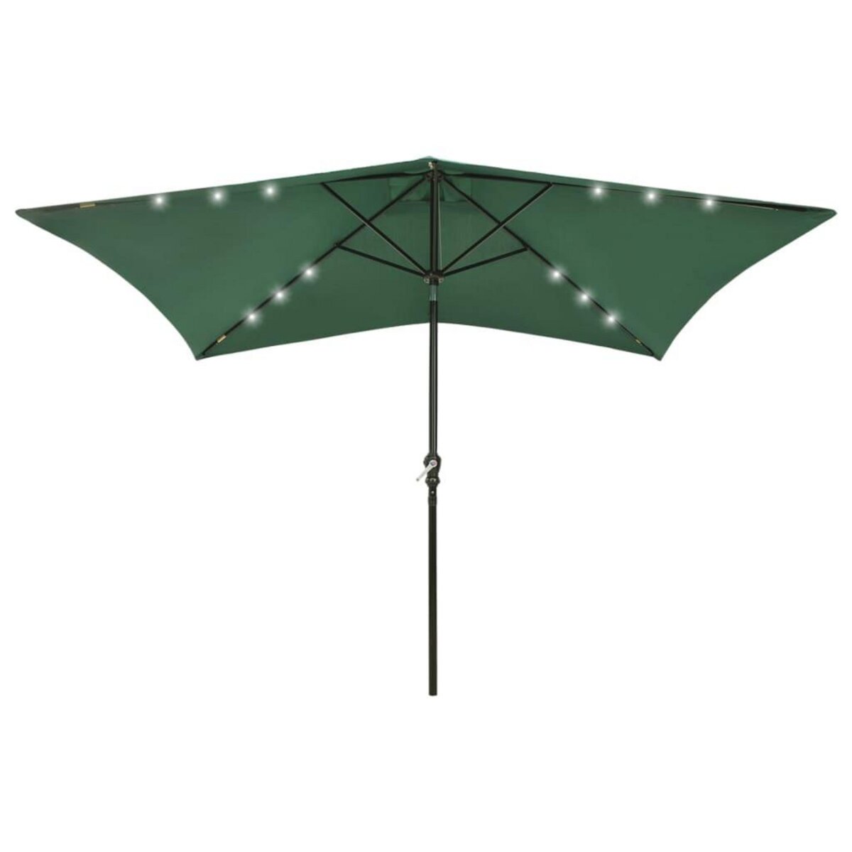 VIDAXL Parasol de jardin avec LED et mat en acier Vert 2x3 m